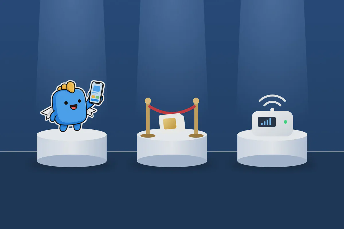 An illustrated pocket wi-fi router with the word WiFi across it